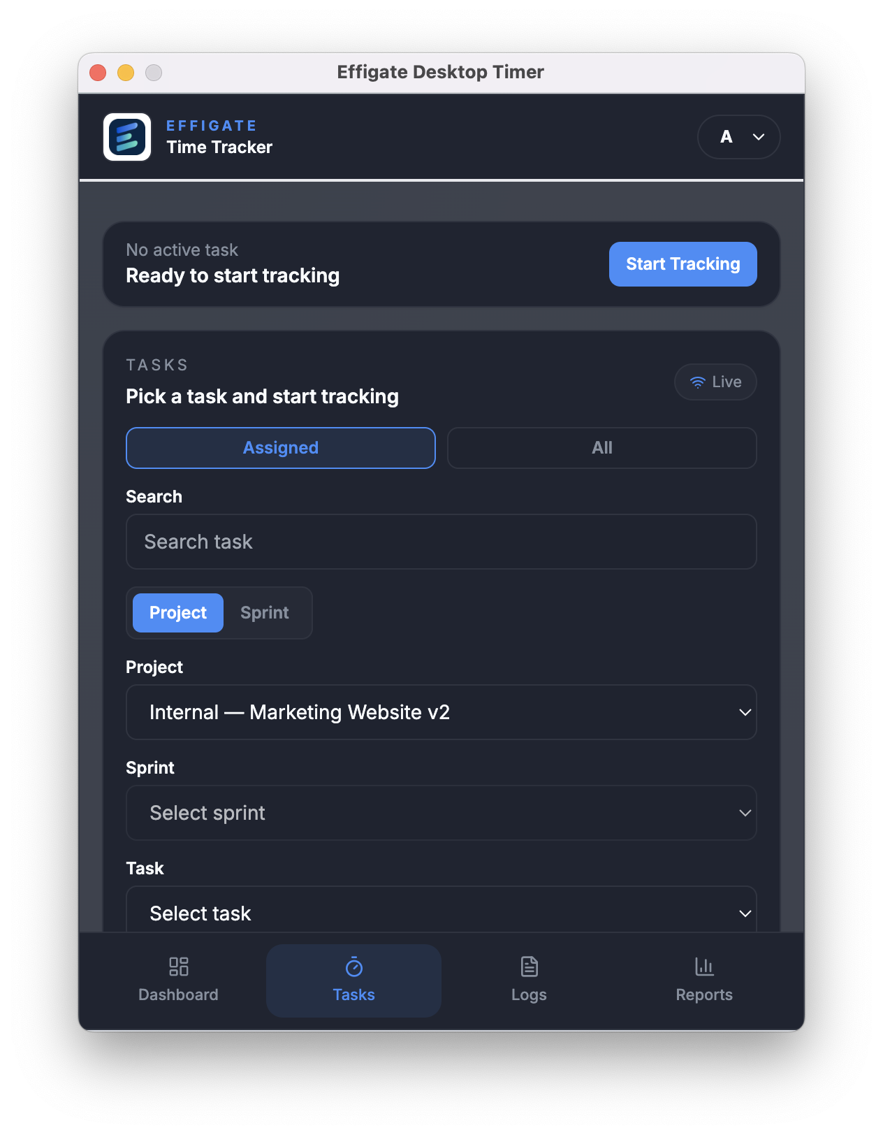 Desktop timer screen 3